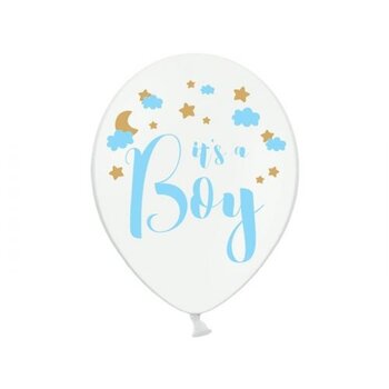 6 ballonnen its a boy blauw