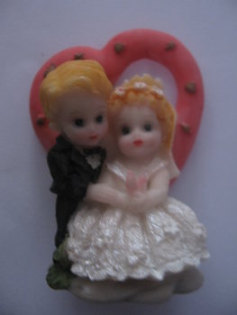Bruidspaartje voor rood hartje