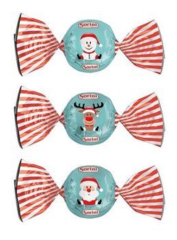 1 Kg. Pralines groene kerst wikkel kerstfiguren