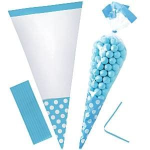 10 puntzakjes stippel blauw