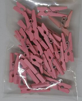 25x roze houten miniknijpertjes