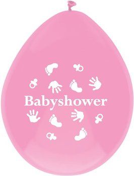 6 baby shower ballonnen handjes-voetjes