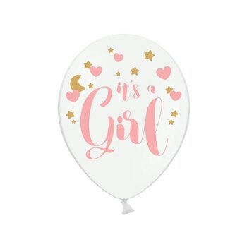 6 ballonnen its a girl roze