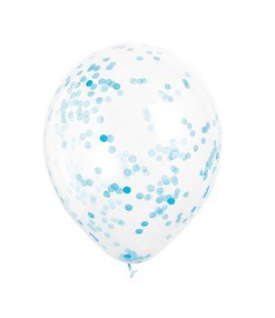 6 transparant ballonnen met confetti