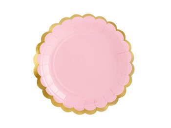 6x bordje roze goudrandje