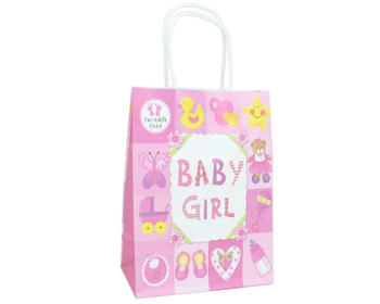 6x cadeautasje baby roze