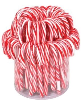 72 candy canes rood wit in silo