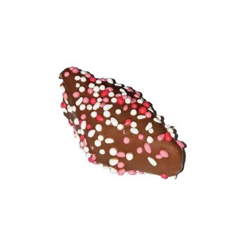 roze spekken chocolade met muisjes 100gram