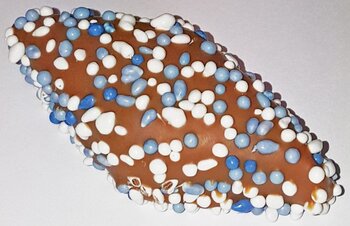 blauwe spekken chocolade met muisjes 100gram