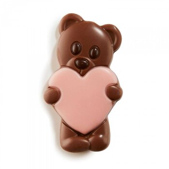 chocolade beer met roze hartje 100gram
