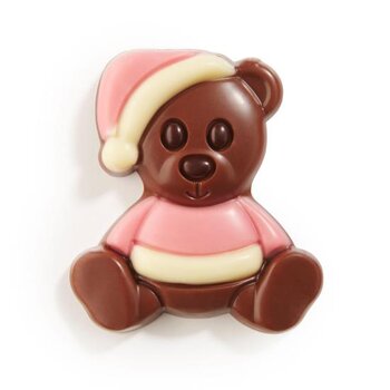 8x chocolade knuffelbeer roze
