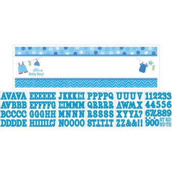 grote geboorte banner eigen tekst blauw