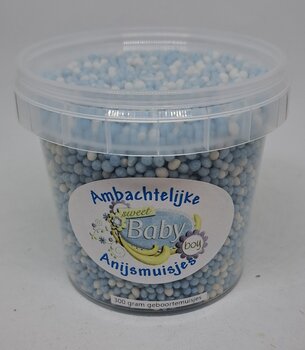 blauwe anijs-muisjes emmertje 325 gram