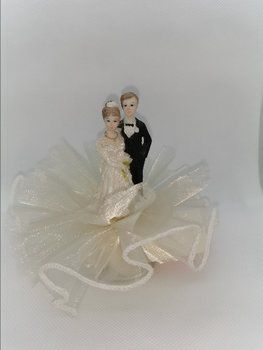 Bruidspaar mini satijntule
