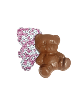 9x Chocolade babybeertjes roze