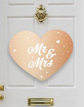 deurschild hart rose goud