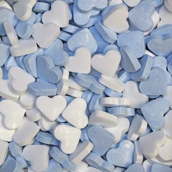 dextrose hartjes blauw/wit