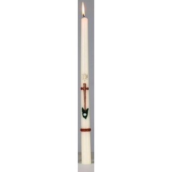 doopkaars 40cm kruis rood