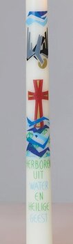 doopkaars 40cmx2,5cm herboren duif