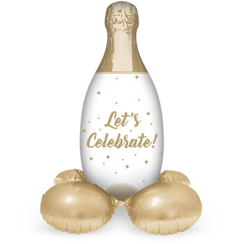 folieballon champagnefles op voet
