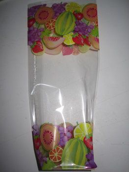 10x foliezakje 5x4cm fruit 22cm hoog