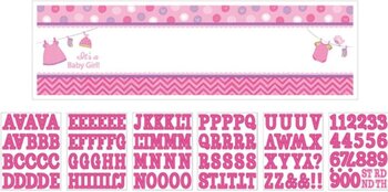 grote geboorte banner eigen tekst roze