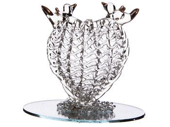 Hart kringelglas met duivenpaar