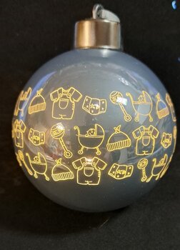 kerstbal met verlichting blauw