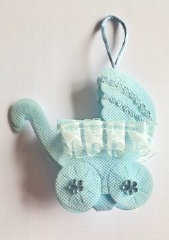 kinderwagentje vilt blauw