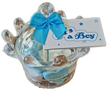 kroontje met vruchtenhartjes blauw