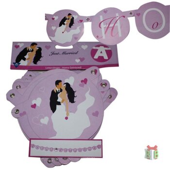 letterslinger hoera getrouwd lila