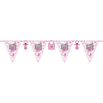 luxe vlaggenlijn baby karton roze