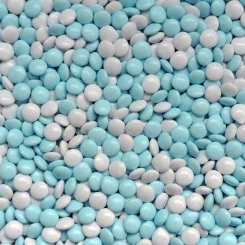 250 gram blauw / wit chocolade lentiles