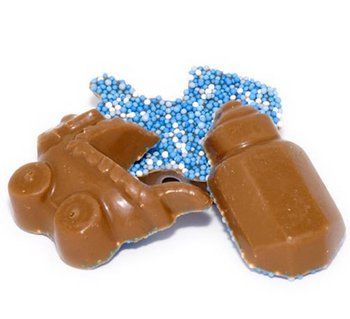 10x blauwe papflesjes - kinderwagen met musket