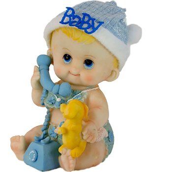 spaarpot baby zittend met speelbeestje