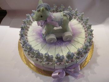 taart hobbelpaardjes lila mint