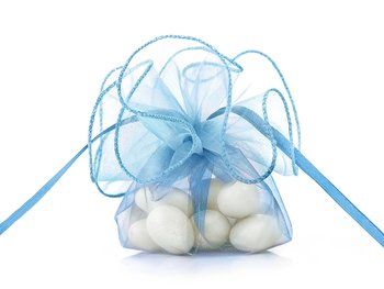 10x tule met lint en borduurrandje 26cm