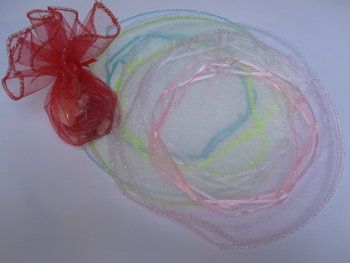 12x tule randje met lint 24cm