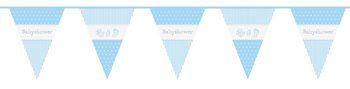 vlaggenslinger babyshower blauw