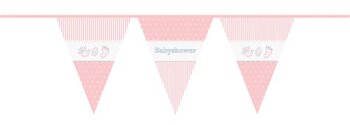 vlagslinger babyshower roze