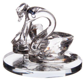 zwanenpaar op spiegel kristal